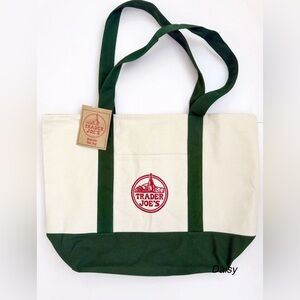 Green and Cream Tote Bag